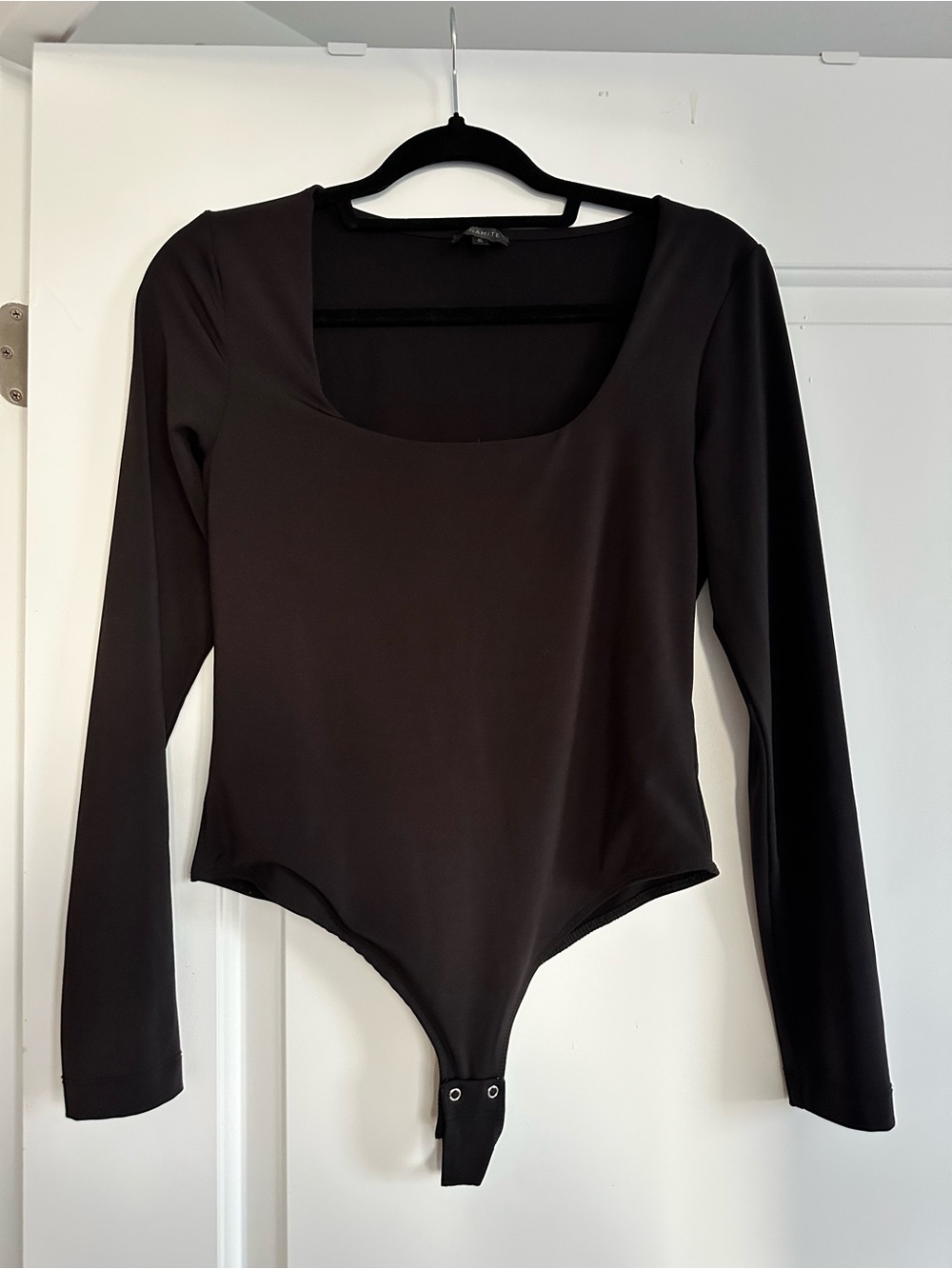 Dynamite Black Long-Sleeve Scoop Neck Bodysuit